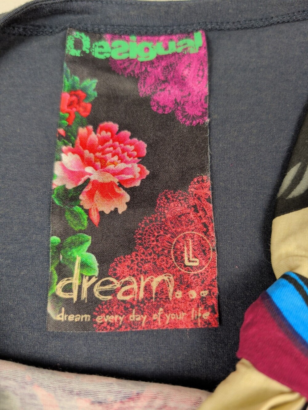 Desigual Vintage Y2K Patchwork Floral Knit Long Sleeve Top Large - Picture 7 of 13